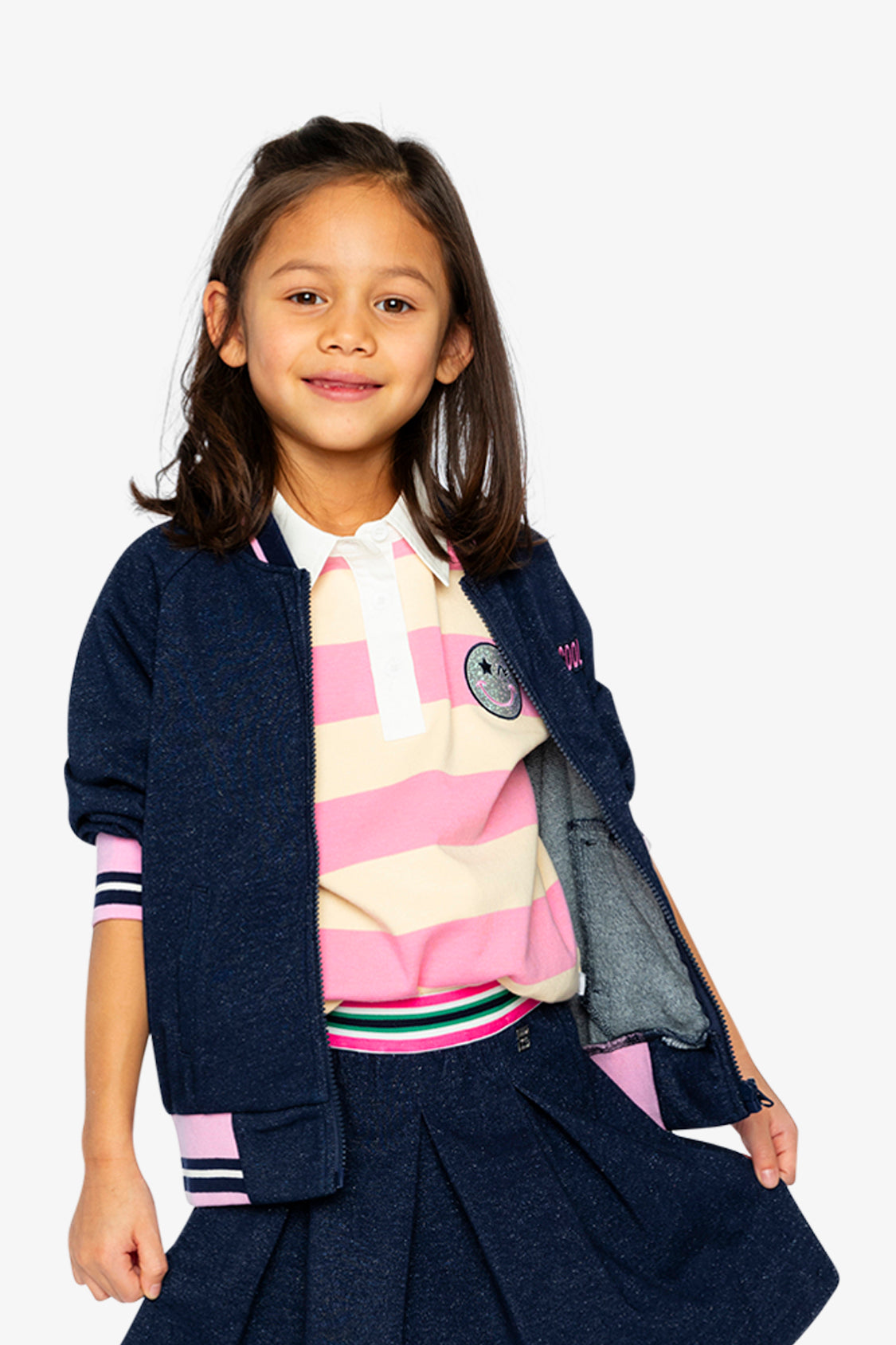 French Terry Jacket Navy Blue Denim - Image 4