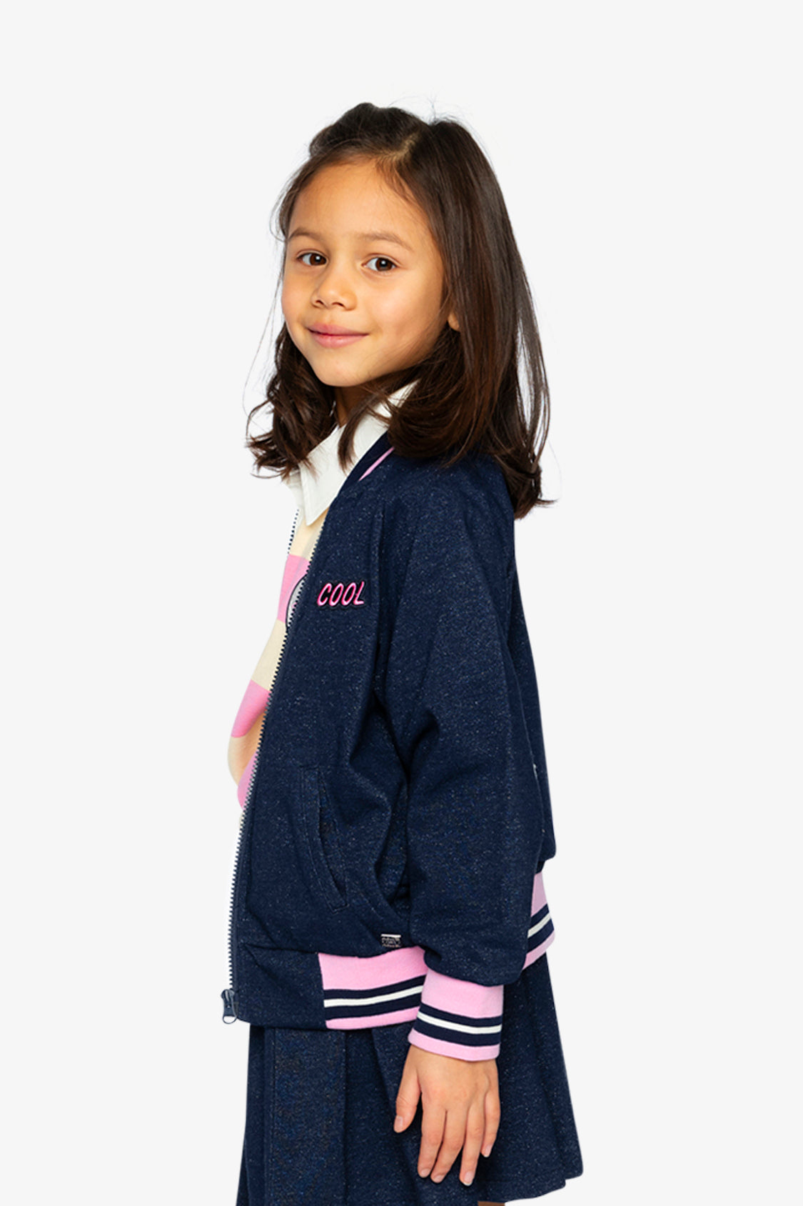 French Terry Jacket Navy Blue Denim - Image 5