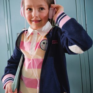 French Terry Jacket Navy Blue Denim - Image 3