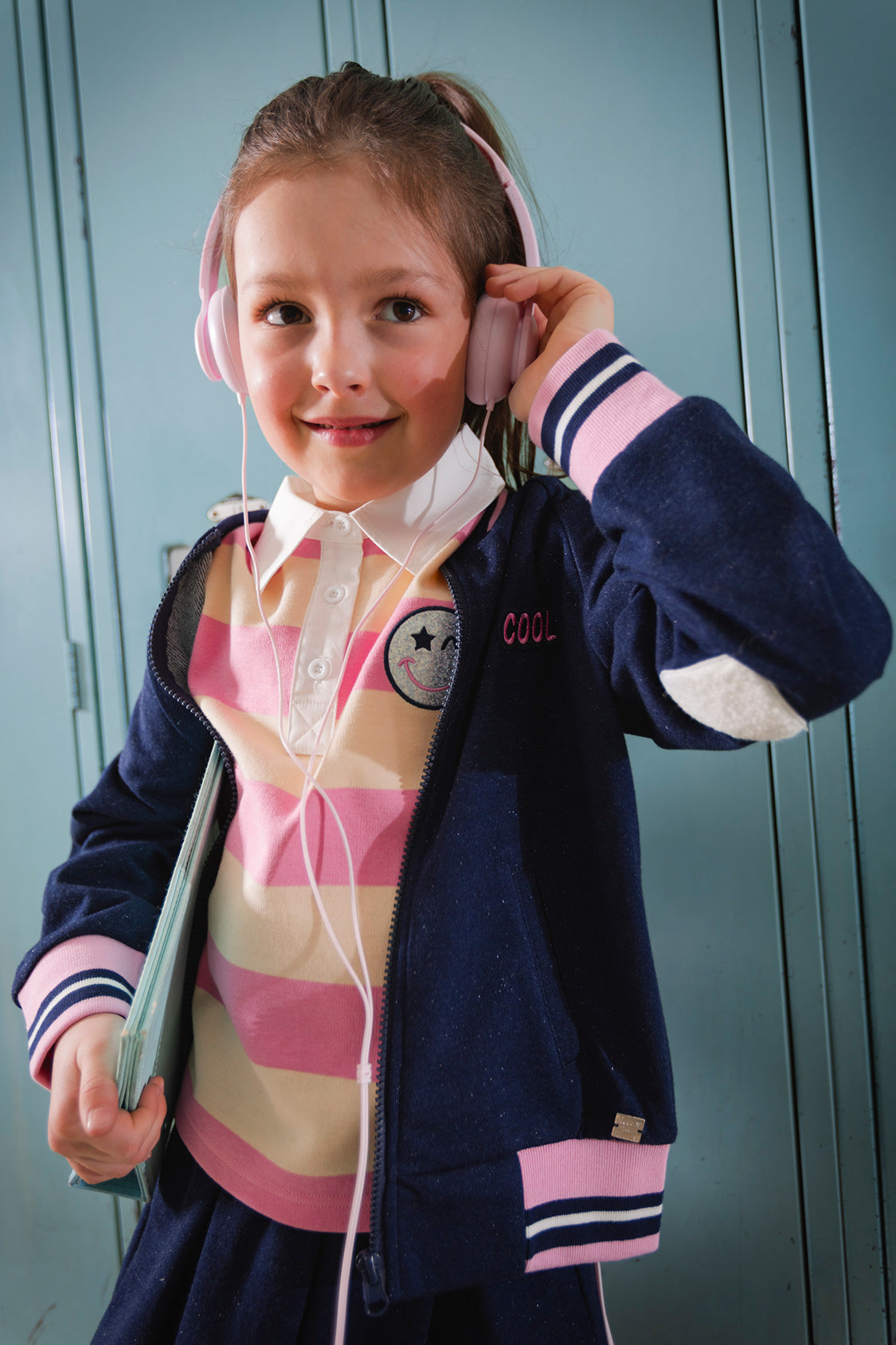 French Terry Jacket Navy Blue Denim - Image 3