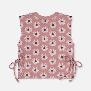 Jacquard Vest Pink Printed Flowers - Image 5
