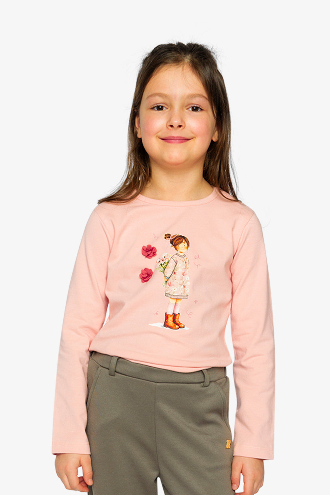 Organic Cotton Jersey T-Shirt Pale Dusty Pink - Image 3