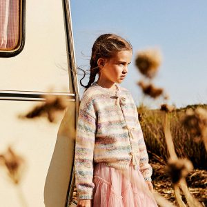 Alternative view of Knitted Cardigan Mauve And Blue Knitwear