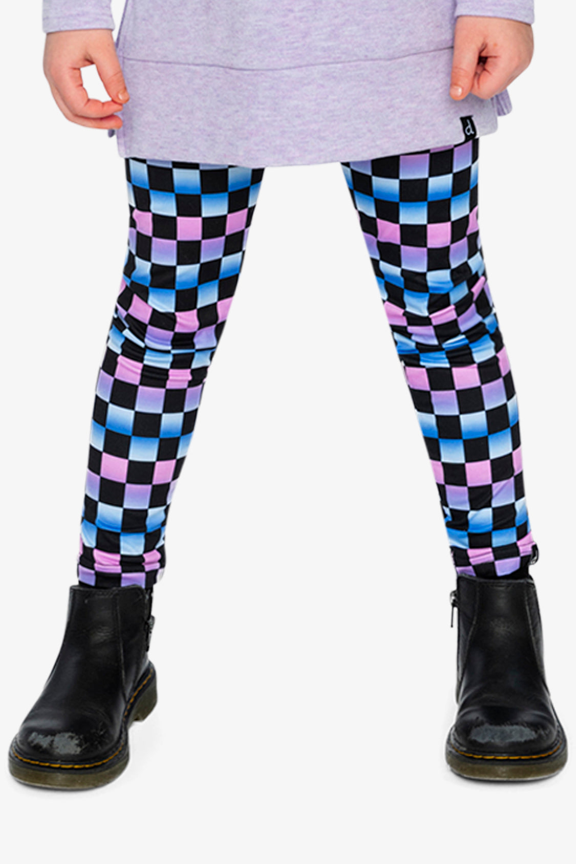 Leggings Black Checkered Print - Image 3