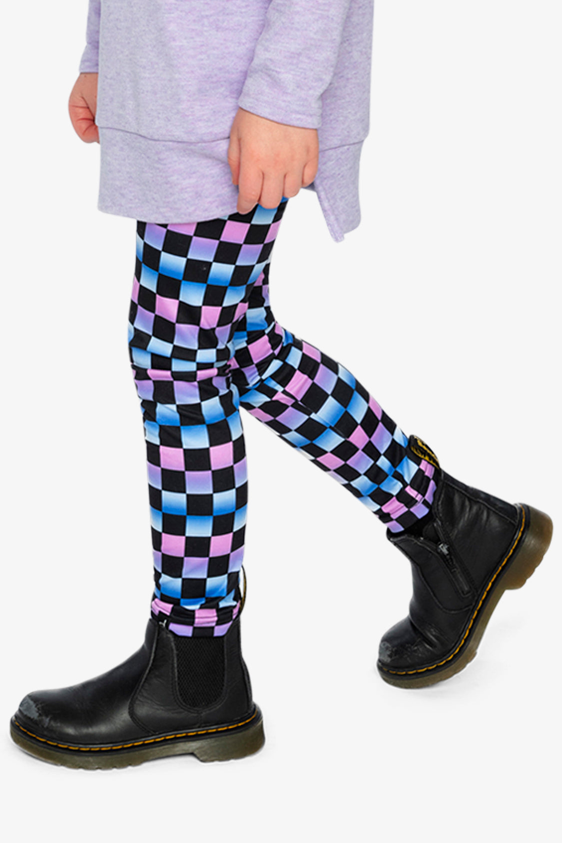 Leggings Black Checkered Print - Image 4