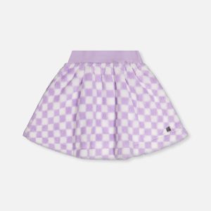 Faux Fur Skirt Lilac And White Tiles - Image 6