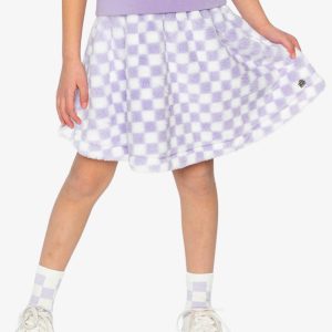 Faux Fur Skirt Lilac And White Tiles - Image 3