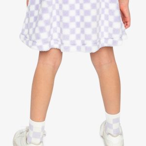 Faux Fur Skirt Lilac And White Tiles - Image 5