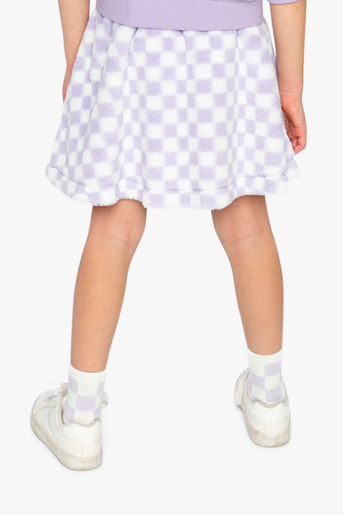 Faux Fur Skirt Lilac And White Tiles - Image 5