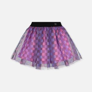 Skirt Black Checkered Print - Image 8