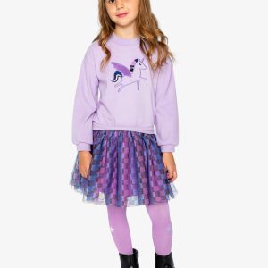 Alternative view of Bi-Material Dress Violet