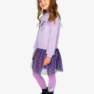 Bi-Material Dress Violet - Image 3
