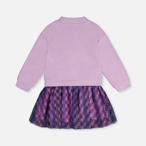 Bi-Material Dress Violet - Image 5