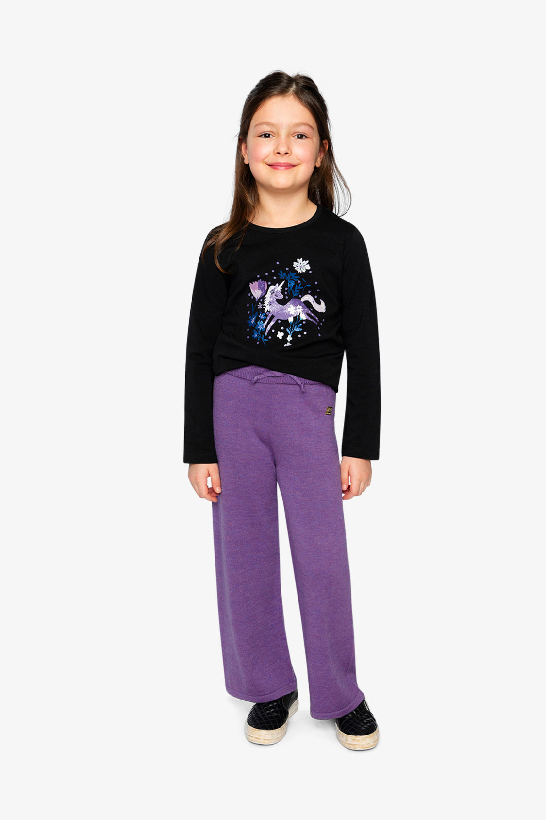Knitted Wide Leg Pants Violet - Image 5