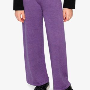 Knitted Wide Leg Pants Violet - Image 2