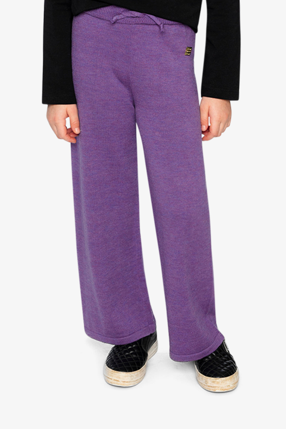 Knitted Wide Leg Pants Violet - Image 2