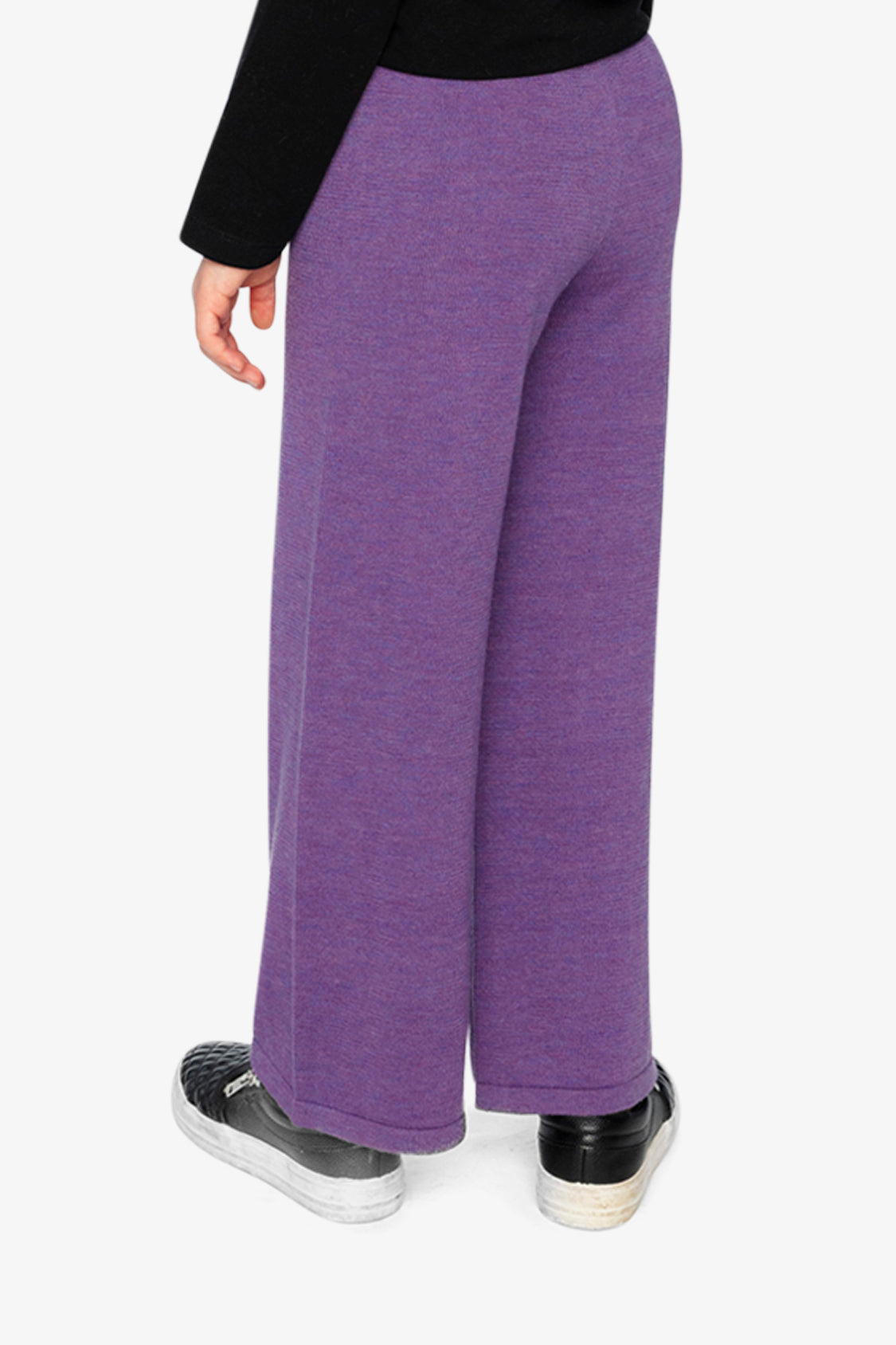 Knitted Wide Leg Pants Violet - Image 3
