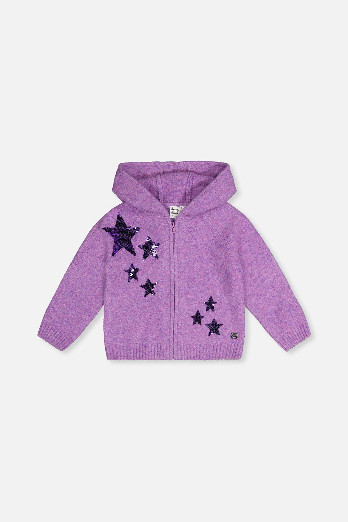 Hooded Knitted Cardigan Violet - Image 9
