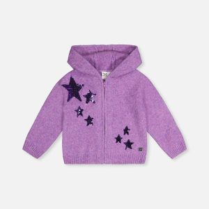 Hooded Knitted Cardigan Violet - Image 10