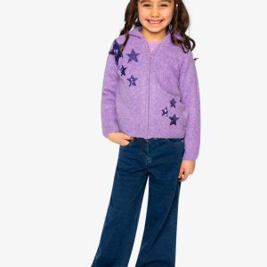 Hooded Knitted Cardigan Violet - Image 5