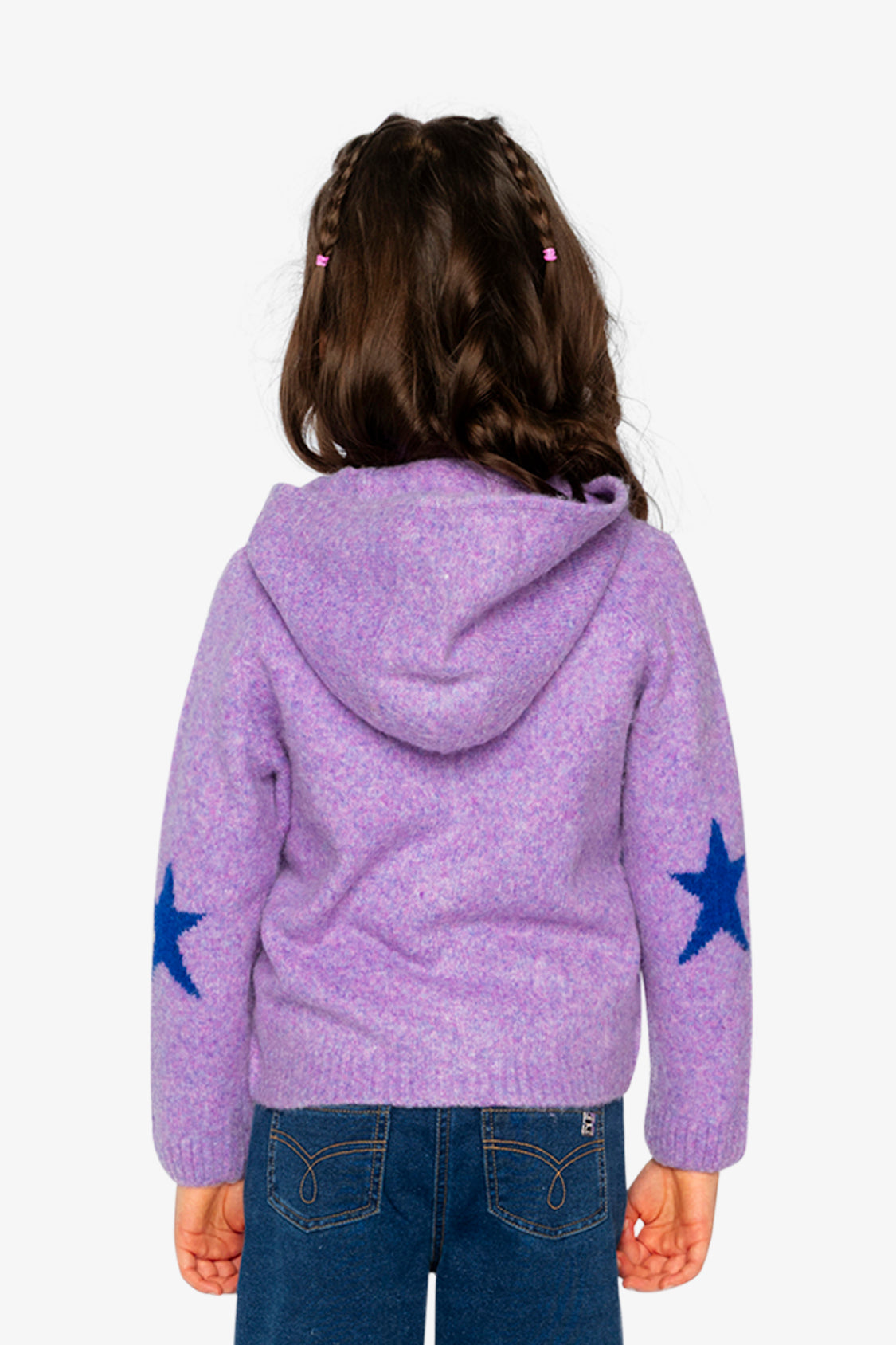 Hooded Knitted Cardigan Violet - Image 4