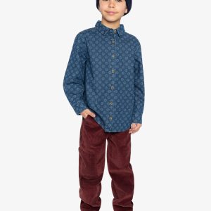 Chambray Shirt Blue Smiley Print - Image 4