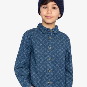 Alternative view of Chambray Shirt Blue Smiley Print