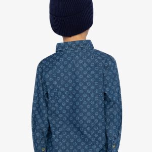 Chambray Shirt Blue Smiley Print - Image 3