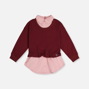 Fake Two Layer Sweater Reddish-Brown - Image 8