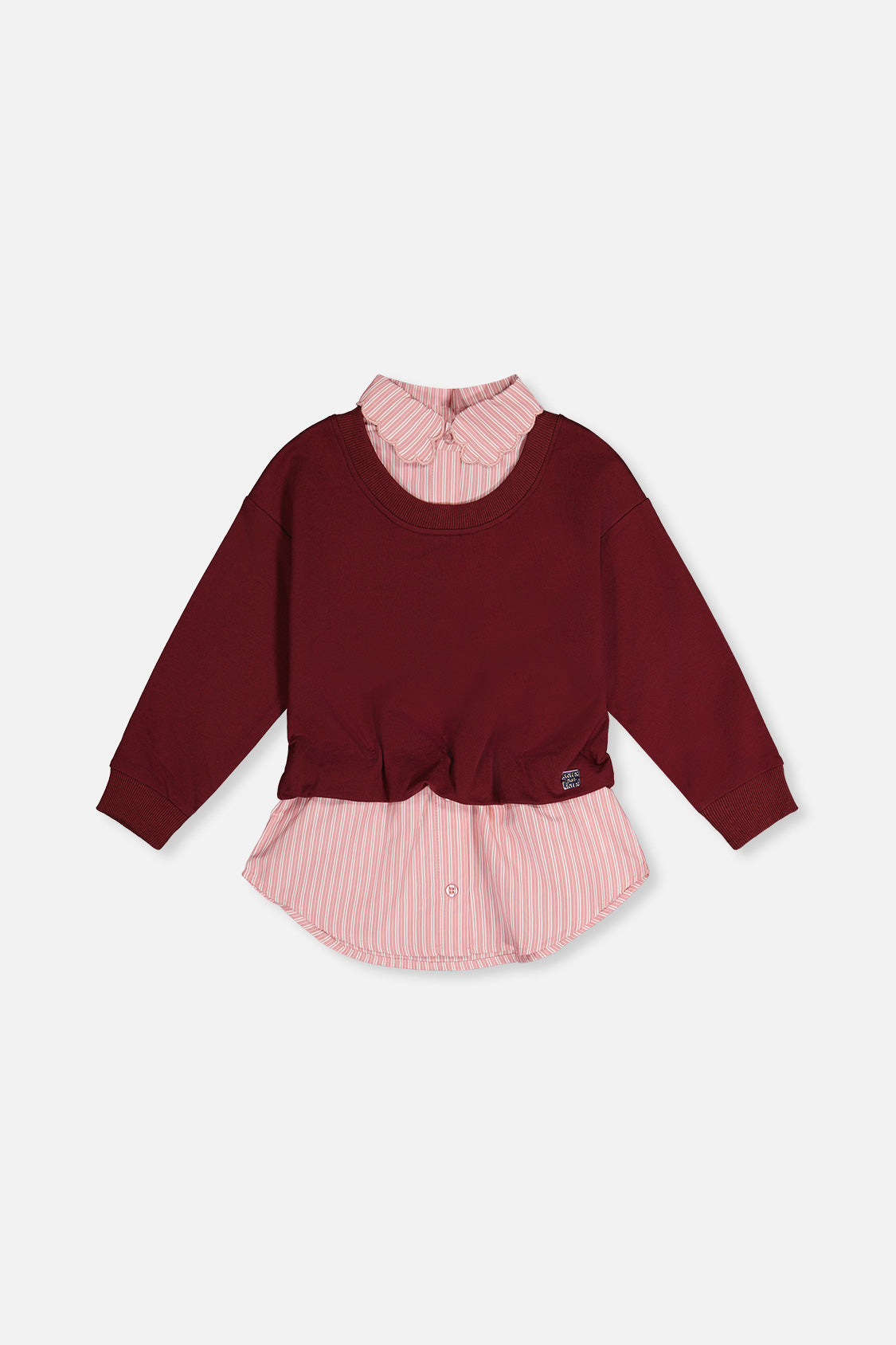 Fake Two Layer Sweater Reddish-Brown - Image 12