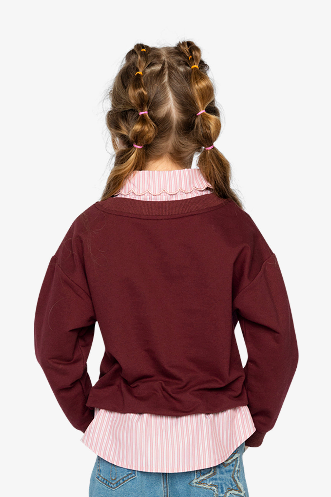 Fake Two Layer Sweater Reddish-Brown - Image 4