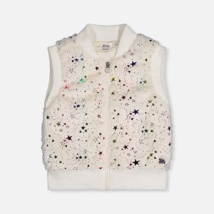 Faux Fur Sleeveless Vest Multicolored Star - Image 8