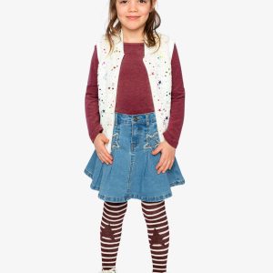 Faux Fur Sleeveless Vest Multicolored Star - Image 5