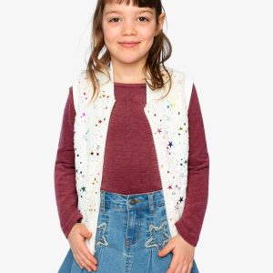 Alternative view of Faux Fur Sleeveless Vest Multicolored Star