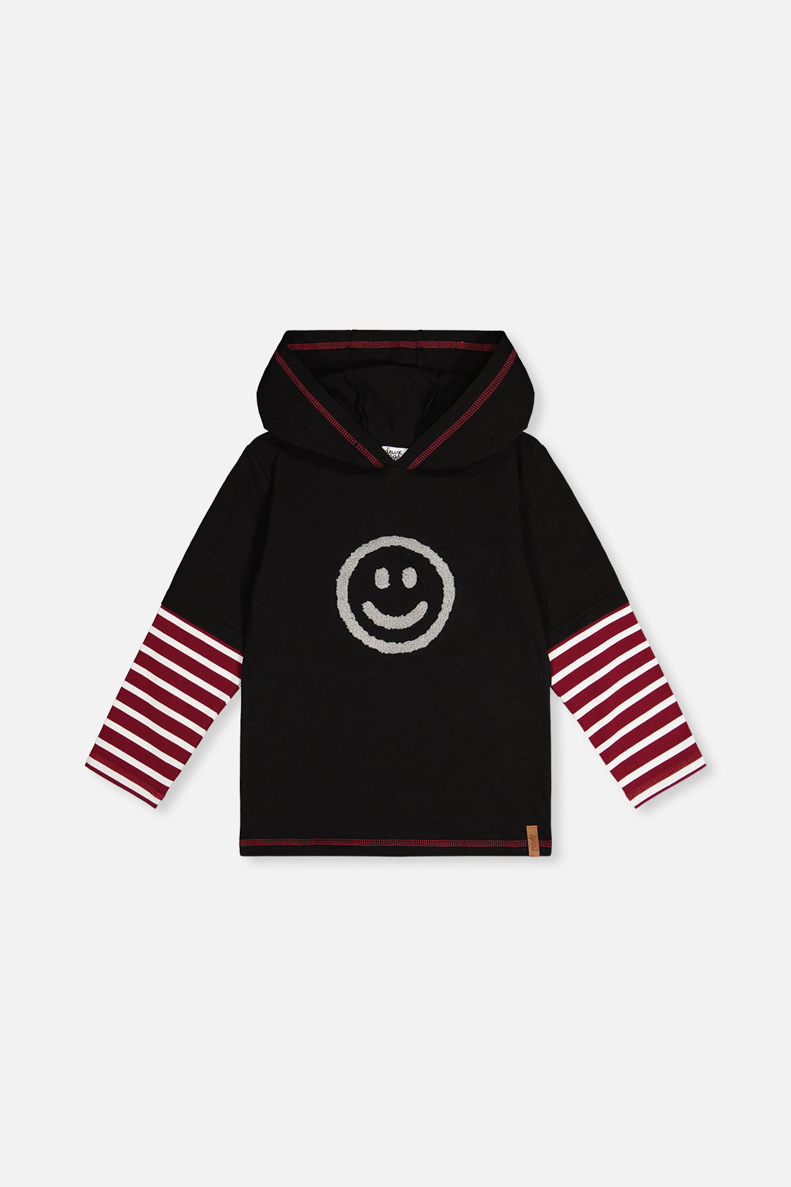 Fake Double Sleeve Hooded Shirt Royal Blue And Red - Image 12