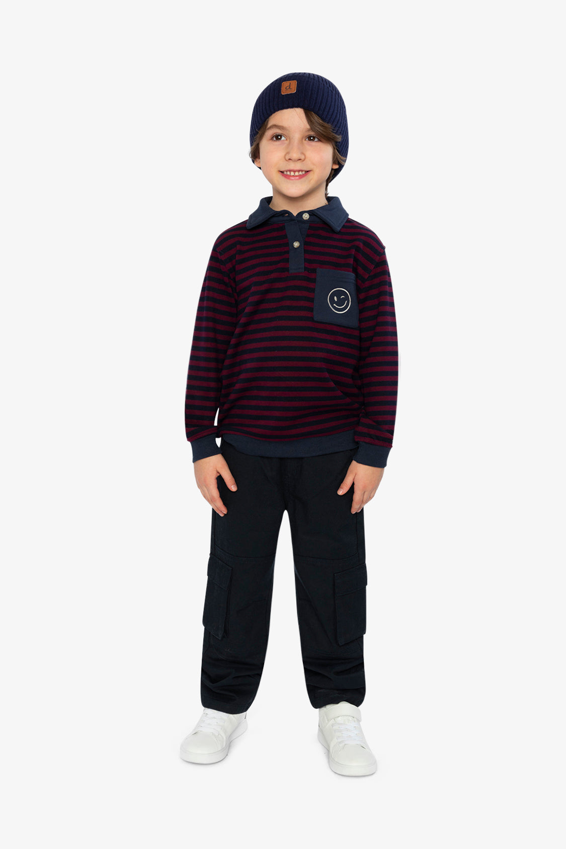 Brushed Jersey Top Red And Blue Stripes - Image 5