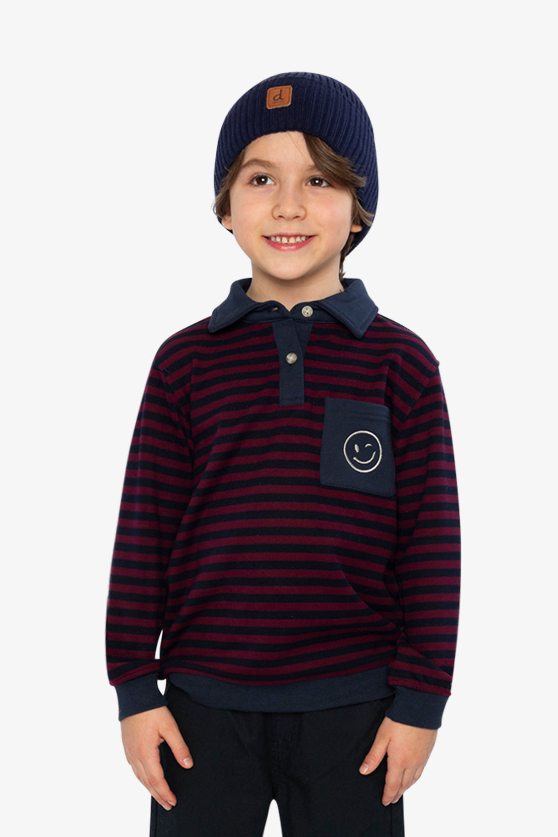 Brushed Jersey Top Red And Blue Stripes - Image 2