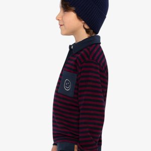 Brushed Jersey Top Red And Blue Stripes - Image 3