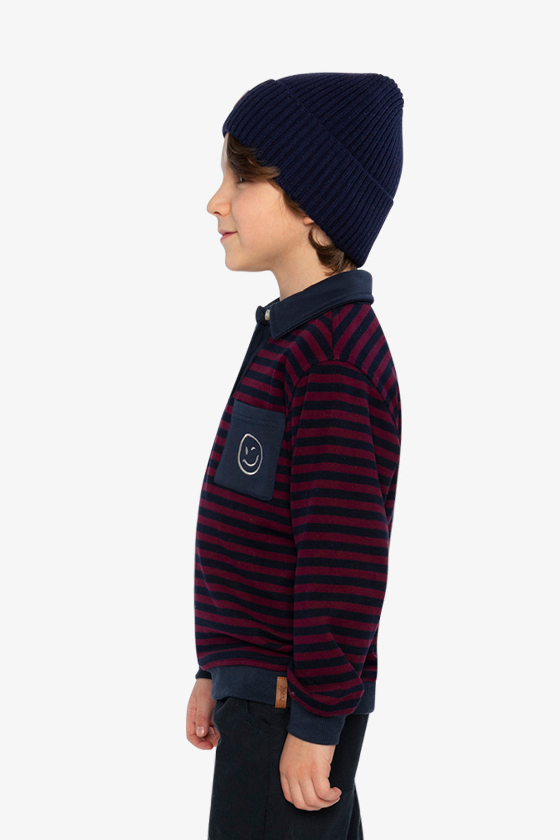 Brushed Jersey Top Red And Blue Stripes - Image 3