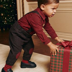 Alternative view of Baby Top & Pants Set Black And Red Houndstooth