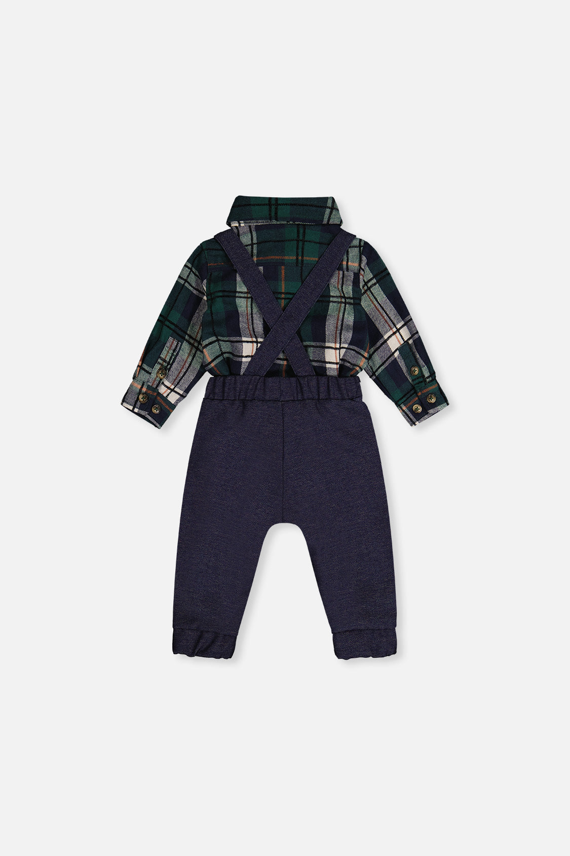 Baby Top & Pants Set Blue And Green Checks - Image 5