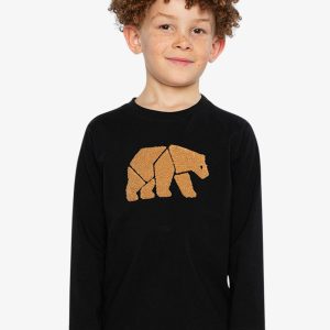 Organic Cotton Jersey T-Shirt Black And Beige - Image 2