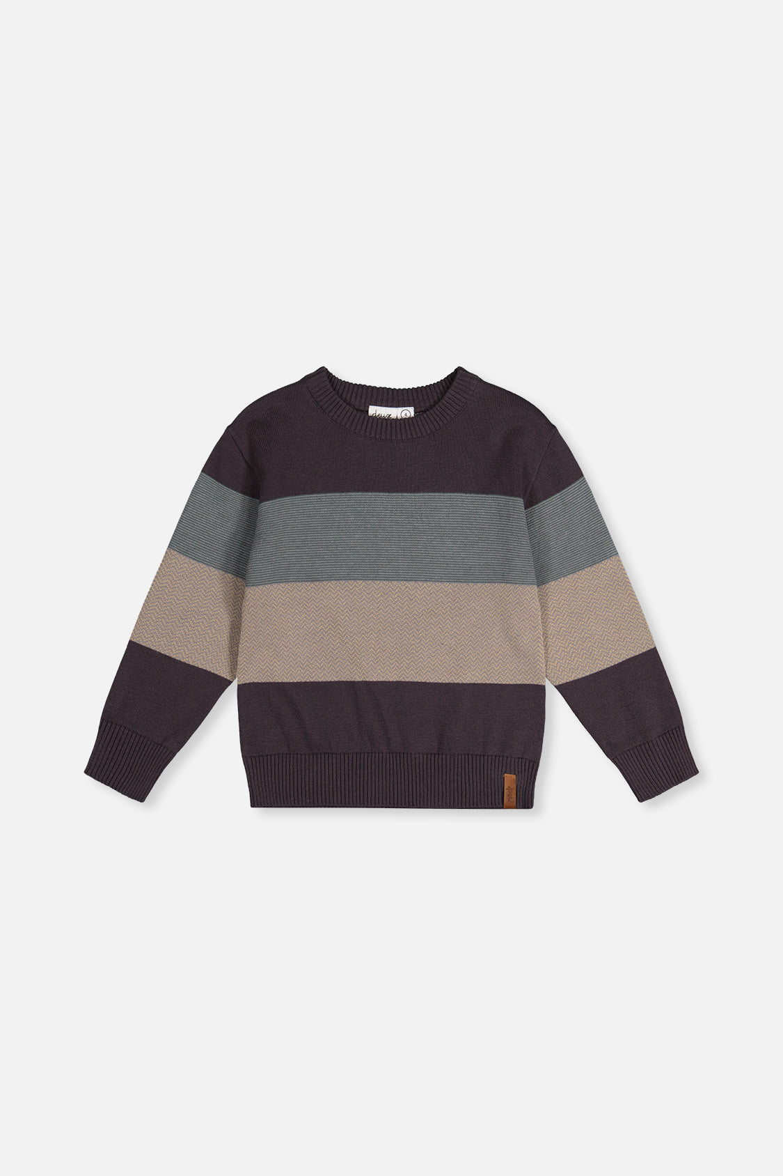 Colorblock Knit Sweater Black And Beige