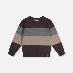 Colorblock Knit Sweater Black And Beige - Image 10