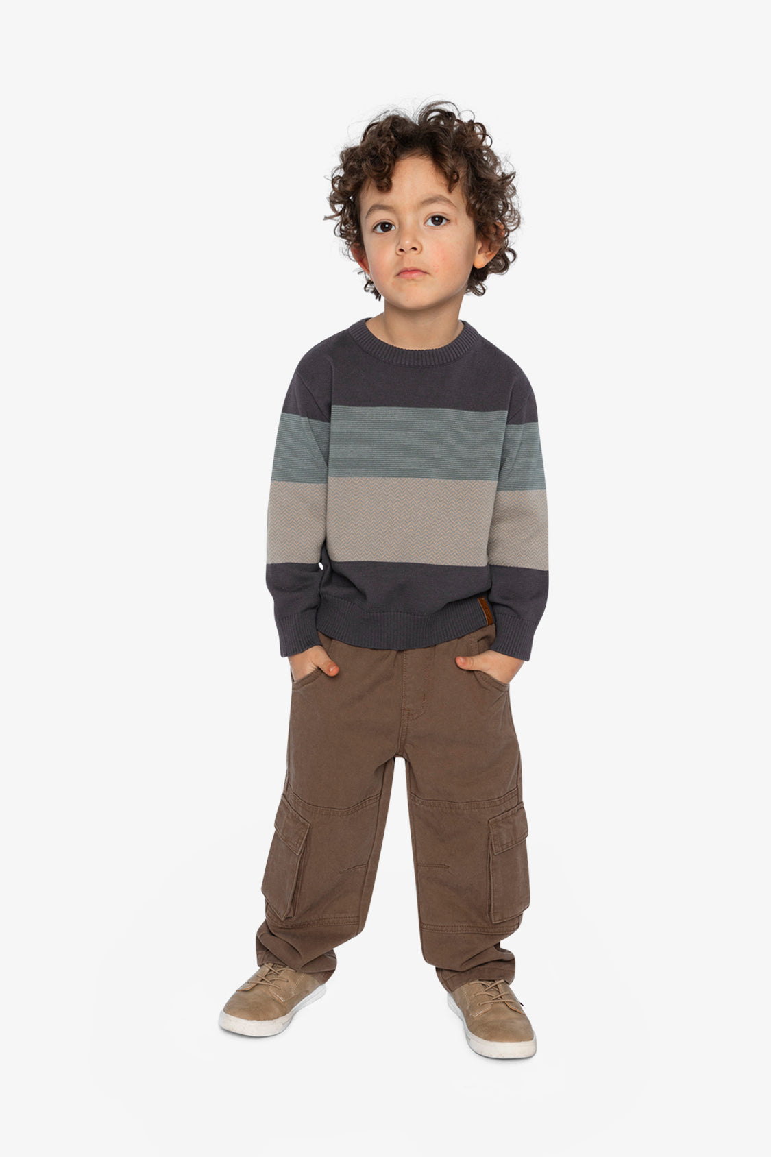 Colorblock Knit Sweater Black And Beige - Image 5