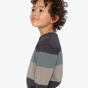 Colorblock Knit Sweater Black And Beige - Image 3