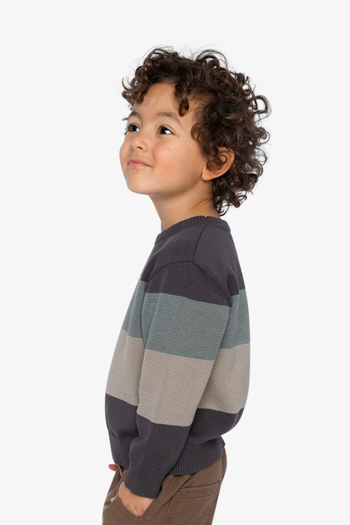 Colorblock Knit Sweater Black And Beige - Image 3