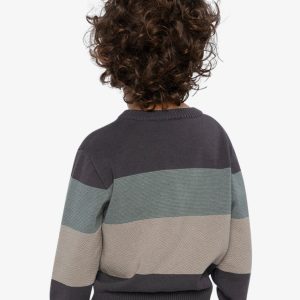 Colorblock Knit Sweater Black And Beige - Image 4