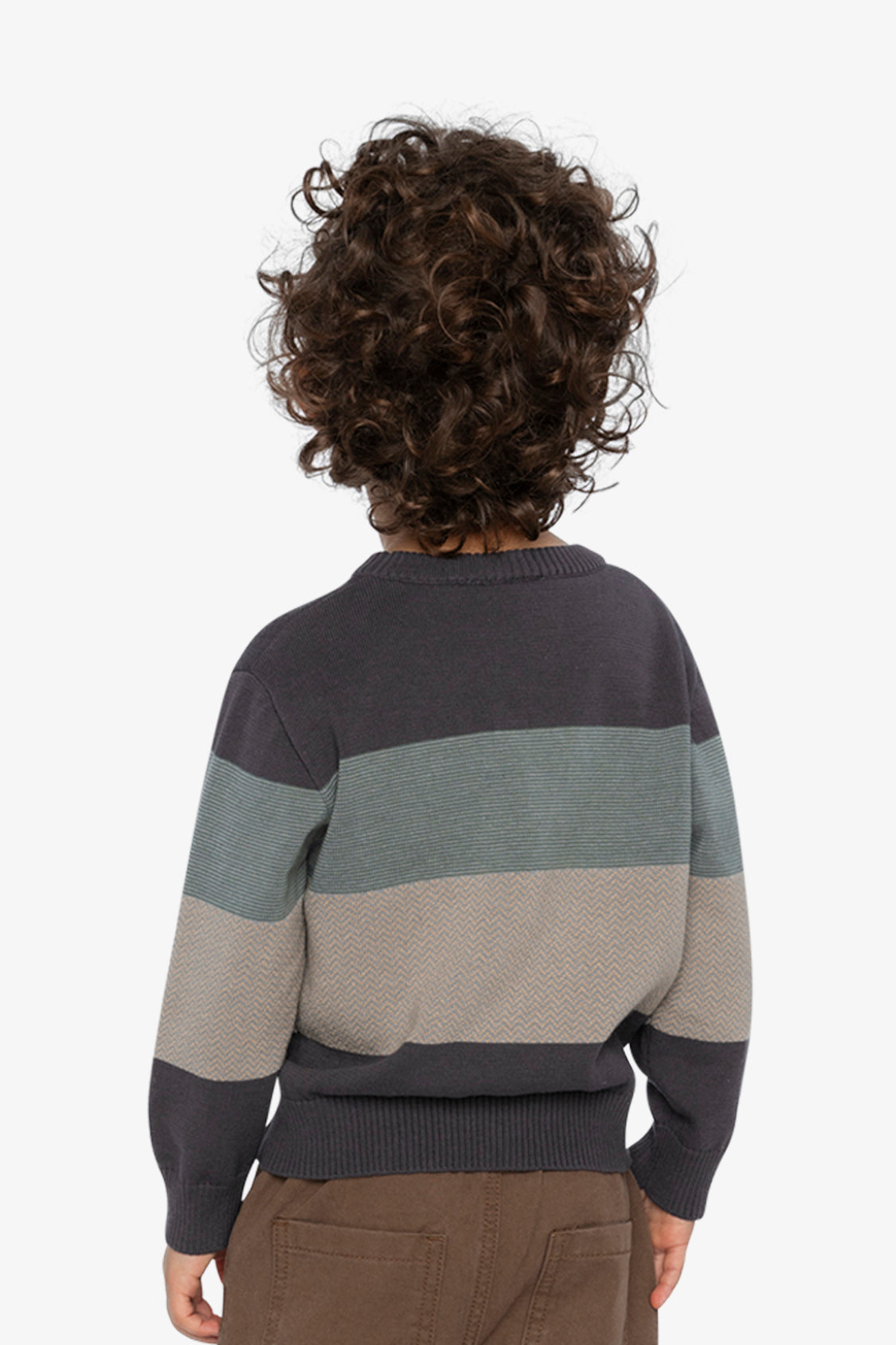 Colorblock Knit Sweater Black And Beige - Image 4
