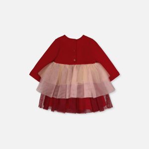 Alternative view of Baby Bi-Material Dress With Glittering Skirt Red